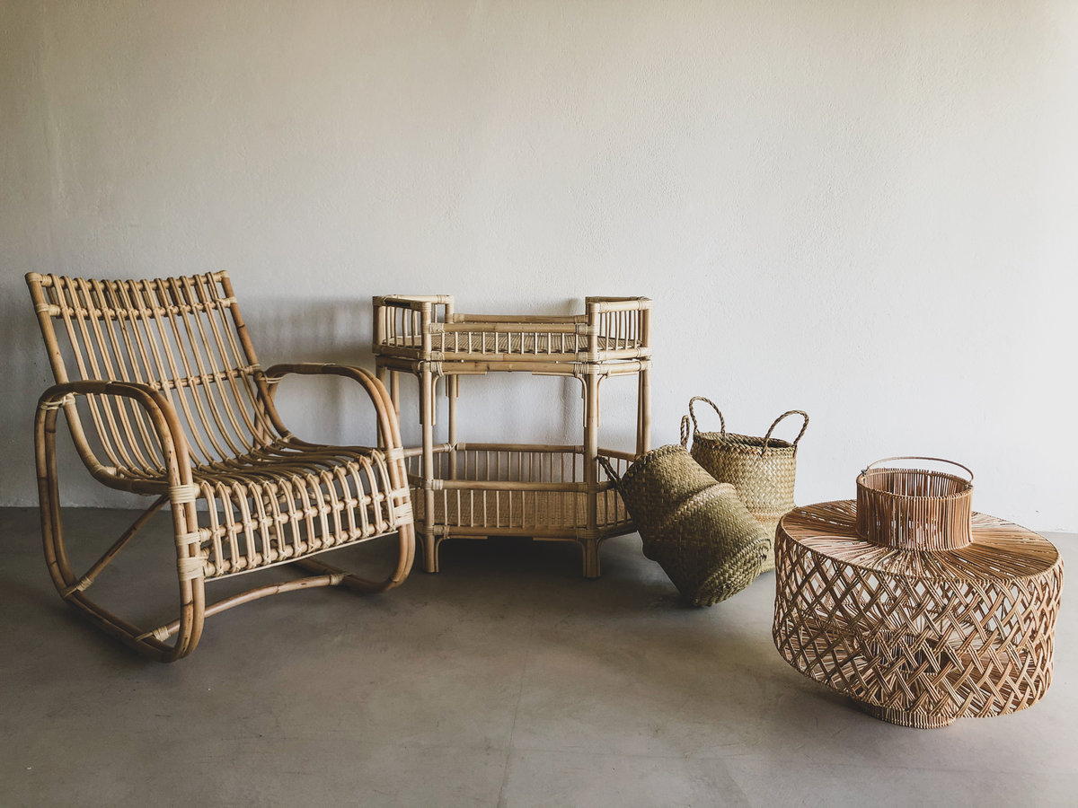 Set de sillones de ratán importados
